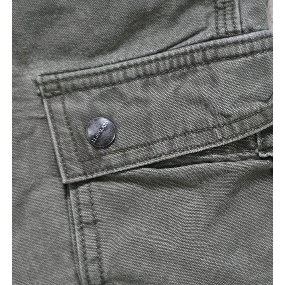 Carhartt Relaxed Fit Cargo Shorts Green Cotton Canvas Workwear Men's 44